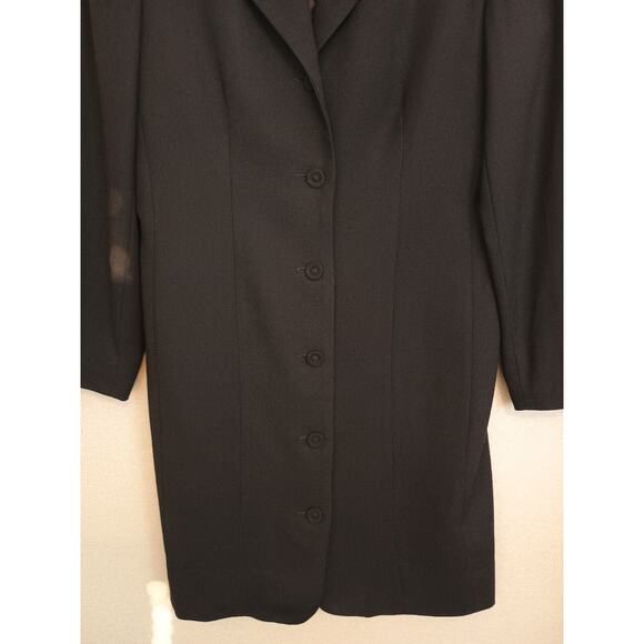 Brooks Brothers Jacket Womens Black 8 Wool Corpcore Neutral Goth Career Blazer - Picture 9 of 12